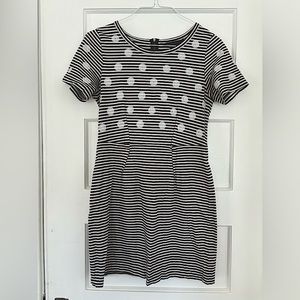 Marc Jacobs striped and polka dot dress with sequins. Classic style with a twist